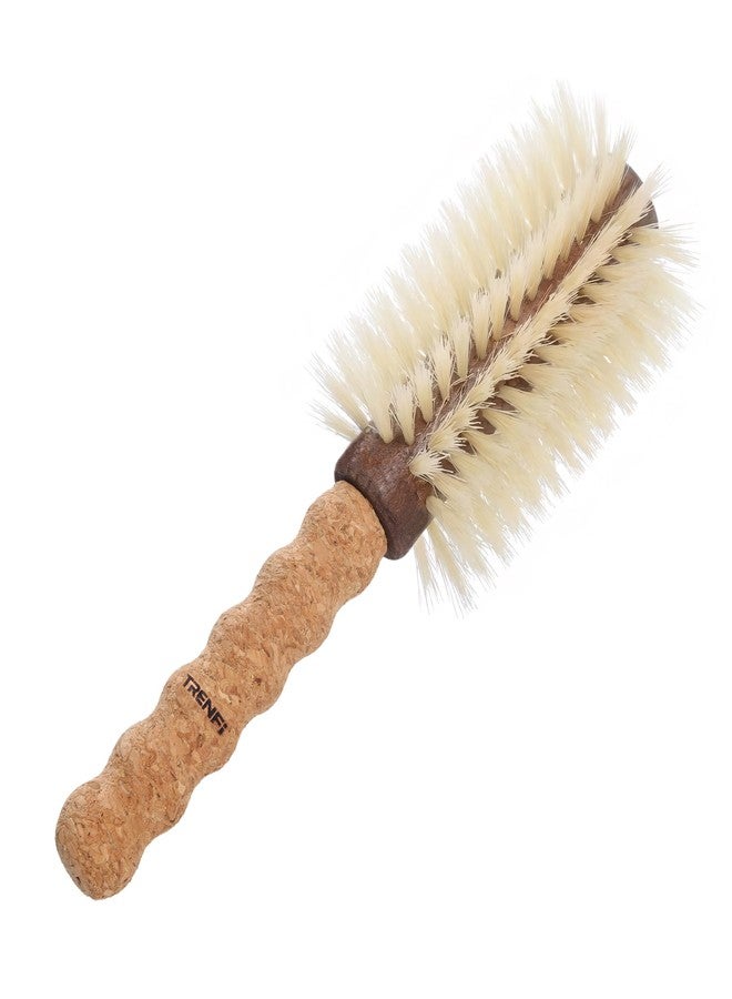 TRENFI Professional Boar Bristle Round Brush for Blow Drying | 2.75" Large Volume Barrel | Lightweight Cork Handle | Hybrid Bristles for Grip & Shine | Best for Fine, Thinning Hair Salon Blowout - Image 1